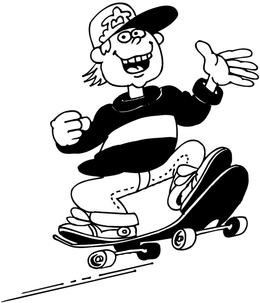 Boy skateboarder vinyl sticker. Customize on line.       Children 020-0249  